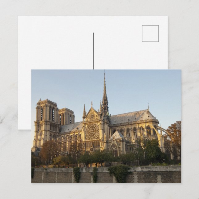Notre Dame Cathedral Spier, Paris Frankreich Postkarte (Vorne/Hinten)
