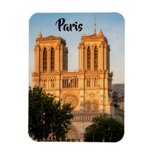 Notre Dame de Paris at Golden Hour - Paris, Frankr Magnet