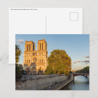 Notre Dame de Paris at Golden Hour - Paris, Frankr Postkarte