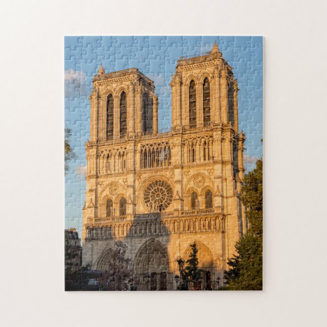 Notre Dame de Paris at Golden Hour - Paris, Frankr Puzzle (Vertikal)