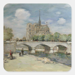 Notre Dame de Paris, c.1900 Quadratischer Aufkleber