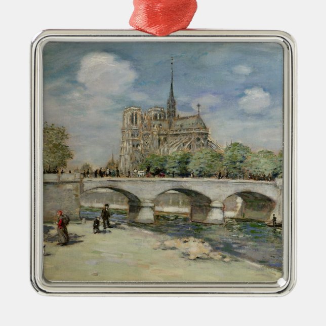 Notre Dame de Paris, c.1900 Silbernes Ornament (Vorne)