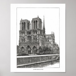 Notre Dame de Paris Cathedral Poster
