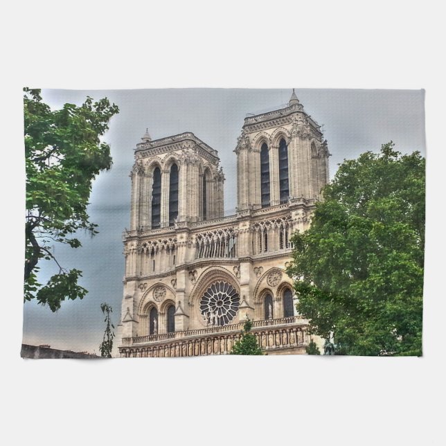 Notre-Dame de Paris Foto Geschirrtuch (Horizontal)