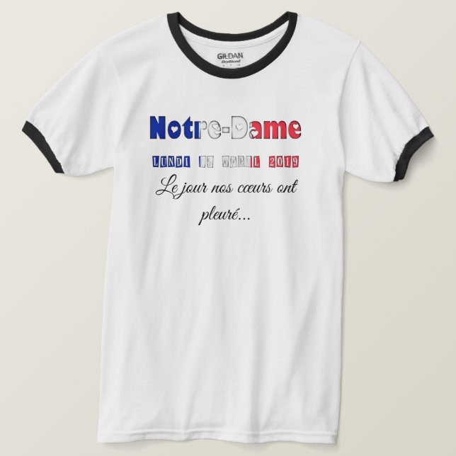 Notre-Dame de Paris Gedenktag T-Shirt (Design vorne)