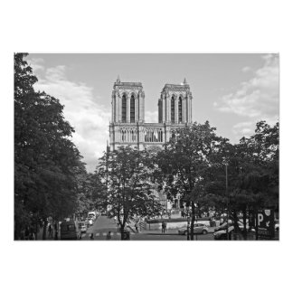 Notre Dame de Paris im Grünen der Bäume Fotodruck