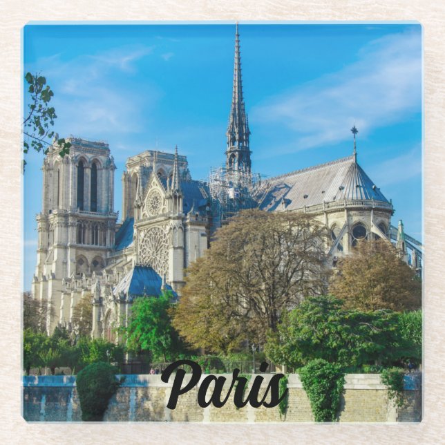 Notre Dame de Paris in Frankreich Glasuntersetzer (Vorderseite)