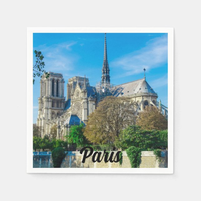 Notre Dame de Paris in Frankreich Serviette (Vorderseite)