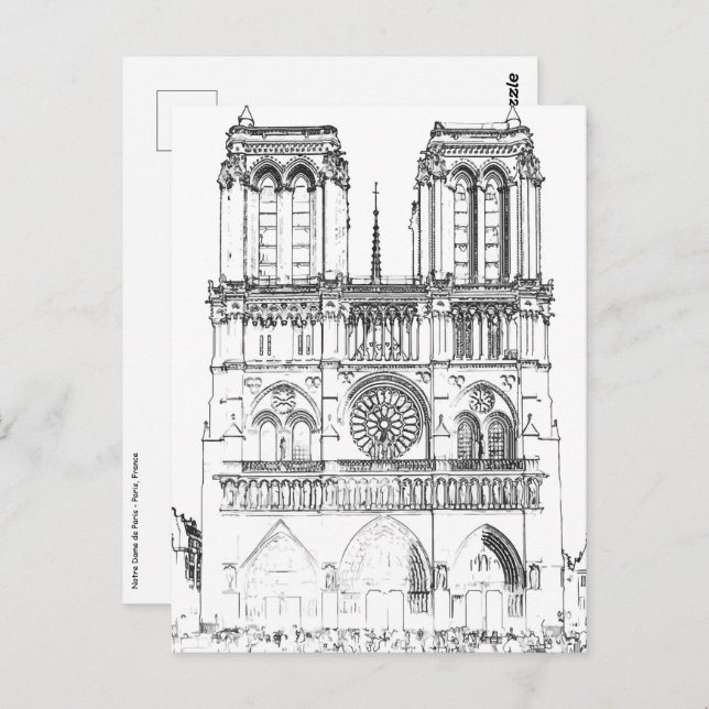 Notre Dame de Paris - Paris, Frankreich Postkarte (Vorne/Hinten)