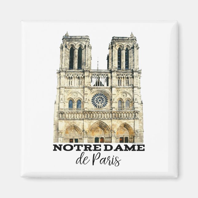 Notre-Dame de Paris Souvenir Frankreich Kathedrale Magnet (Vorne)