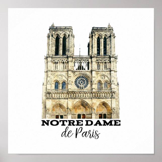 Notre-Dame de Paris Souvenir Frankreich Kathedrale Poster (Vorne)