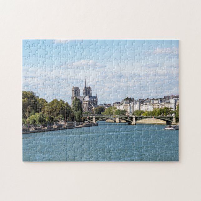 Notre Dame de Paris und Seine - Frankreich Puzzle (Horizontal)