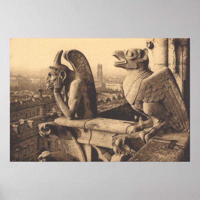 Notre Dame Gargoyle ca. 1900 Poster (Vorne)
