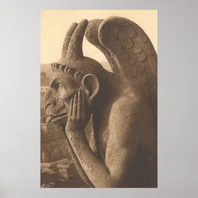 Notre Dame Gargoyle Chimera Poster (Vorne)