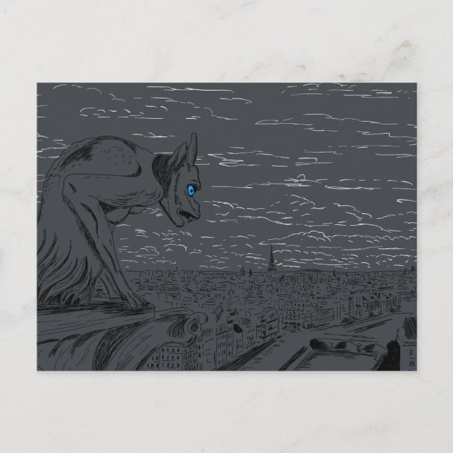 Notre Dame Gargoyle Postkarte (Vorderseite)