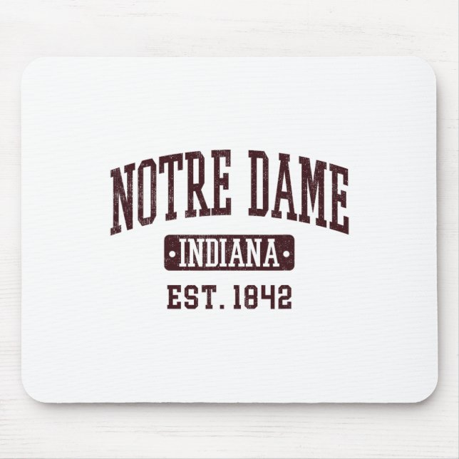 Notre Dame Indiana in Vintager athletischer Varsit Mousepad (Vorne)