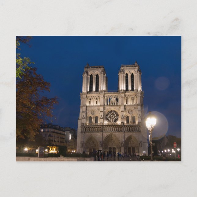 Notre Dame Kathedrale am Abend, Paris Postkarte (Vorderseite)