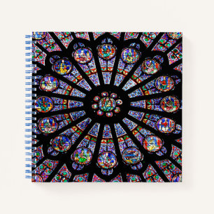 Notre-Dame Kathedrale farbenfroh gestanztes Glas Notizbuch