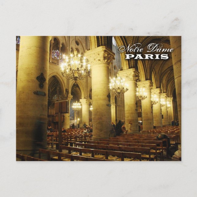 Notre Dame Kathedrale (innen), Paris, Frankreich Postkarte (Vorderseite)