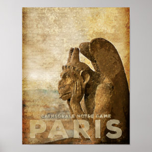 Notre Dame Kathedrale Paris, die Stryga Chimäre Poster