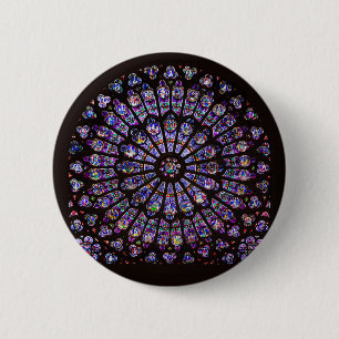 Notre-Dame-Kathedrale Paris Rosenfenster Button