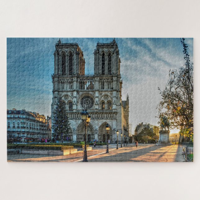 Notre Dame Kathedrale Paris Weihnachten 20" x 30" Puzzle (Horizontal)