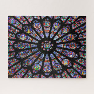 Notre-Dame-Kathedralen-buntes Buntglas Puzzle