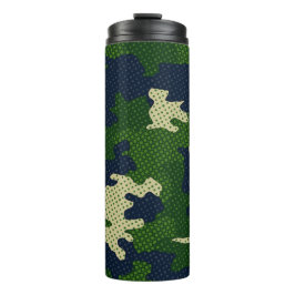 Notre Dame Navy & Gold Warrior Camo Printed Thermosbecher