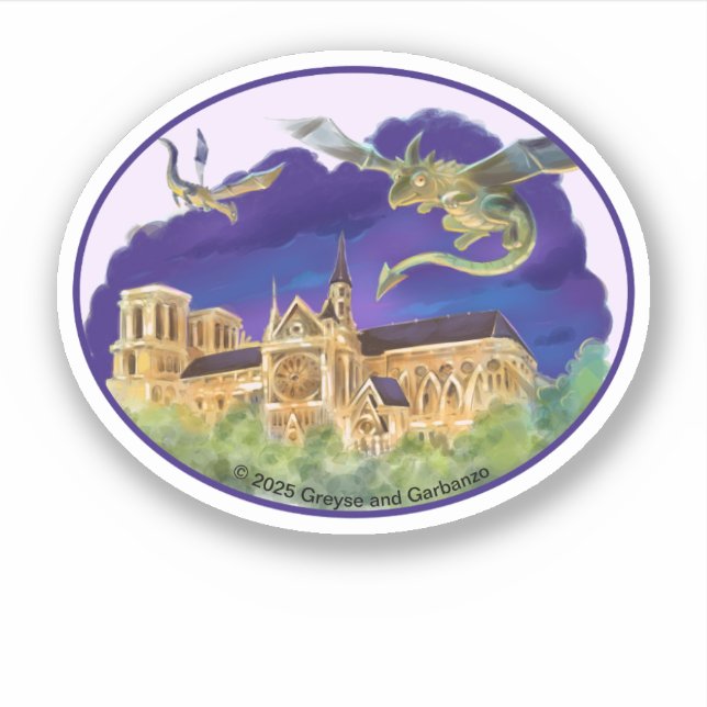 Notre Dame Oval Vinyl Sticker (verschiedene Größen (Vorderseite)
