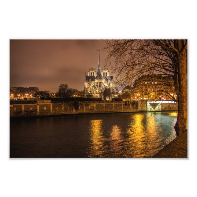 Notre Dame Paris at Night - Fotodruck (Vorne)