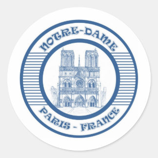 NOTRE-DAME PARIS BLUE RUNDER AUFKLEBER