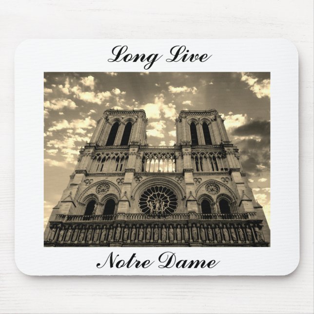 Notre Dame Paris Frankreich Kathedrale Long Live Mousepad (Vorne)