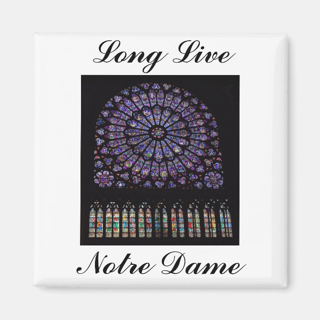 Notre Dame Paris Kathedrale Glasfenster Magnet (Vorne)