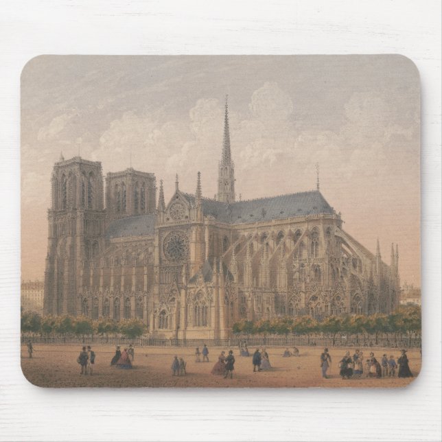 Notre Dame, Paris Lithograph von Charles Rivière Mousepad (Vorne)