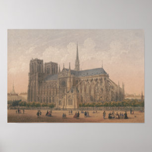 Notre Dame, Paris Lithograph von Charles Rivière Poster