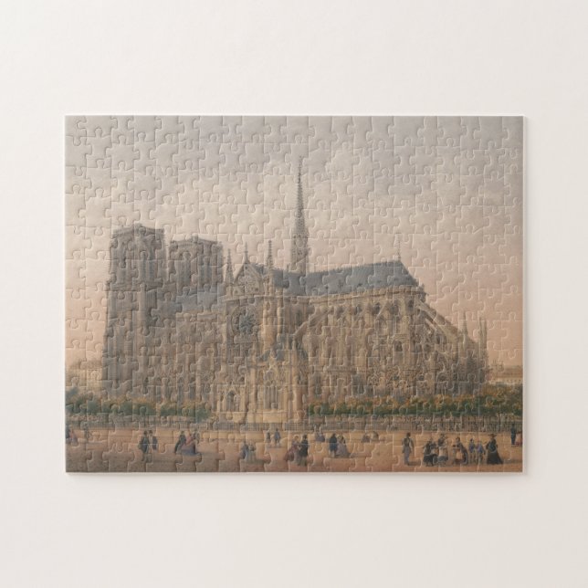 Notre Dame, Paris-Lithographie durch Charles Puzzle (Horizontal)
