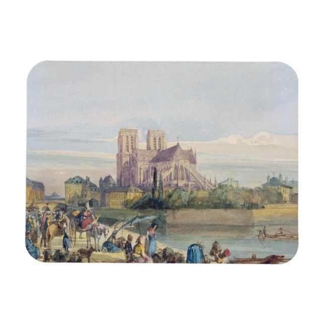 Notre Dame, Paris (ohne Papier) Magnet (Horizontal)