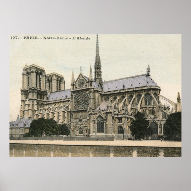 Notre Dame, Paris Vintag Poster (Vorne)