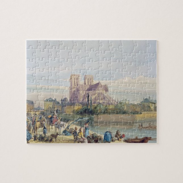 Notre Dame, Paris (w/c auf Papier) Puzzle (Horizontal)