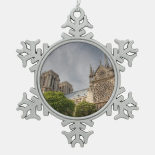 Notre Dame Schneeflocken Zinn-Ornament