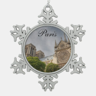 Notre Dame Schneeflocken Zinn-Ornament