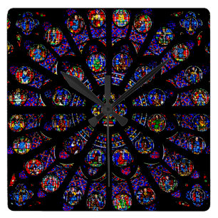 Notre Dame South Rose Window Quadratische Wanduhr