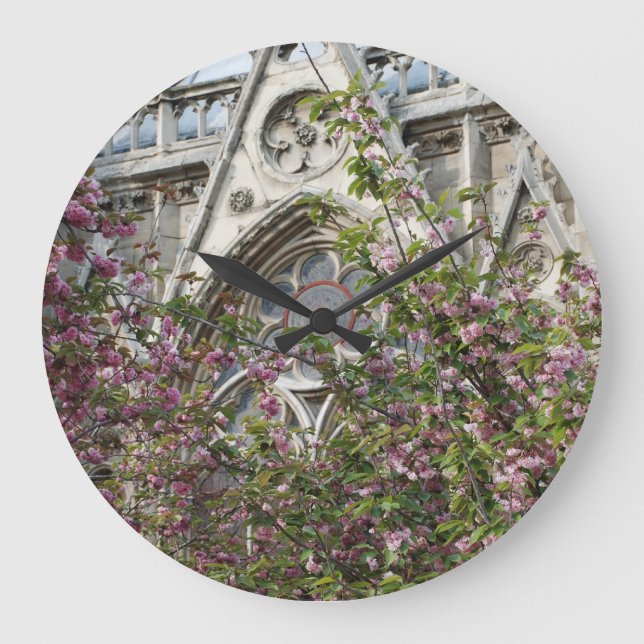 Notre Dame spring Große Wanduhr (Vorderseite)