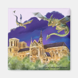 Notre Dame Square Magnet 2 Zoll