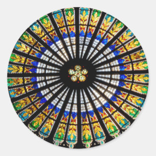 NOTRE DAME STAINIERTES GLAS RUNDER AUFKLEBER