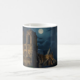 Notre Dame und Vollmond Art Kaffeetasse
