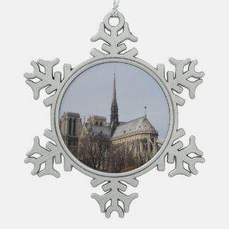 Notre Dame von Paris Schneeflocken Zinn-Ornament
