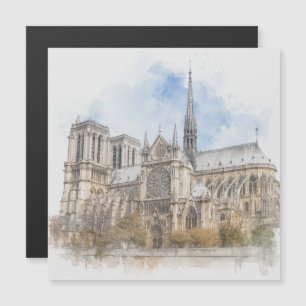Notre-Dame-Wasserfarben-Magnet, Pariser Kathedrale Magnetkarte