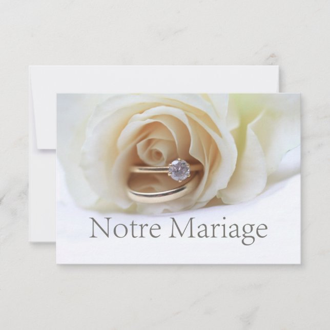 Notre Mariage - französische Hochzeitseinladung Einladung (Vorderseite)