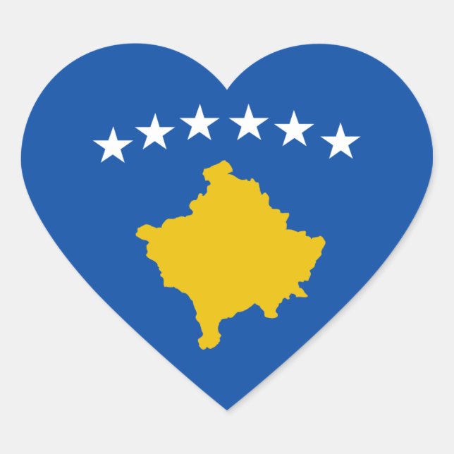Notruf für Kosovo-Flaggen Herz-Aufkleber (Vorderseite)